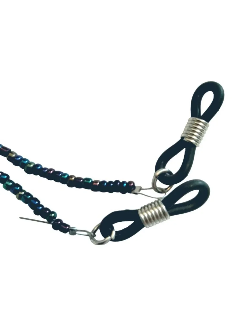 Handmade Blue Sunglasses Holder Eyeglass Lanyard  Women Beaded Iris Beads